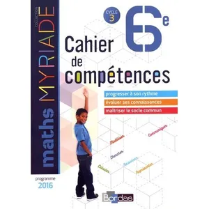 Bordas Livre - MYRIADE mathématiques 6e cahier d'activités (édition 2018) pas cher