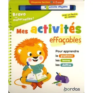 ISBN Bordas Bravo les maternelles - Mes activités effaçables - Moyenne section pas cher