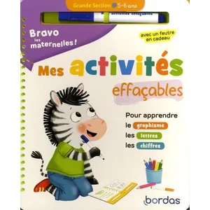 ISBN Bordas Bravo les maternelles ! : mes activités effaçables - GS (édition 2021) pas cher