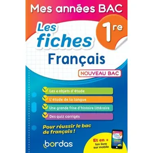ISBN Bordas Mes années Bac - Les fiches Français 1re Mathieu Meyrignac (Auteur) pas cher