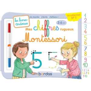 Comparateur de prix : Bordas Mes Chiffres Rugueux Montessori - Avec 1 Feutre Effaçable 2 Couleurs