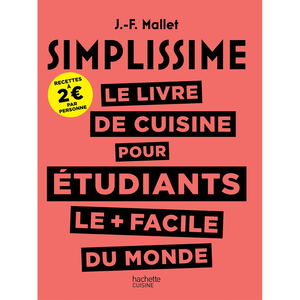 Comparateur de prix : Hachette Pratique Simplissime : le livre de cuisine pour étudiants le + facile du monde