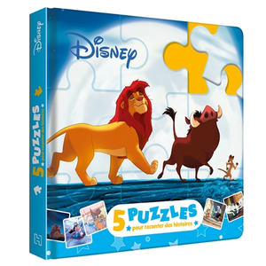 DISNEY - Mon Petit Livre Puzzle - 5 puzzles 9 pièces - Classiques pas cher