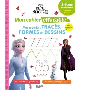 Hachette Education La Reine des neiges 2 - Mon cahier effaçable - Mes premiers tracés, formes et dessins