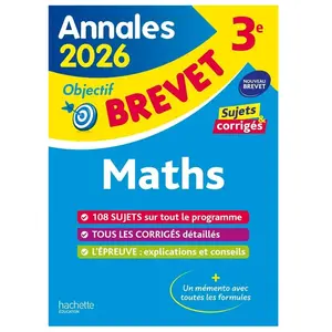 Comparateur de prix : Hachette Education Annales Brevet 2026 - Maths 3e - sujets et corrigés broché