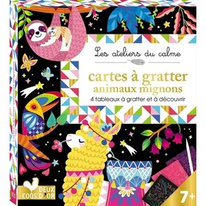 Deux Coqs D'or Cartes à gratter animaux mignons pas cher