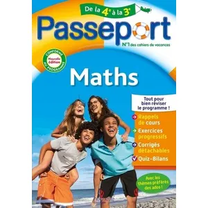 Comparateur de prix : Hachette Education Passeport - Maths - De la 4e à la 3e - Cahier de vacances 2024