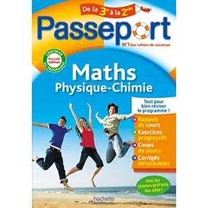 Comparateur de prix : Hachette Education Passeport - Maths / Physique-Chimie - De la 3e à la 2nde - Cahier de vacances 2024