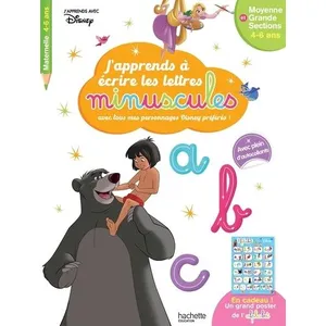 Hachette Education Disney - Les Grands Classiques - J'apprends à écrire les minuscules MS-GS (4-6 ans) pas cher