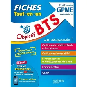 ISBN Hachette Education Objectif BTS GPME - Fiches Tout-en-un pas cher