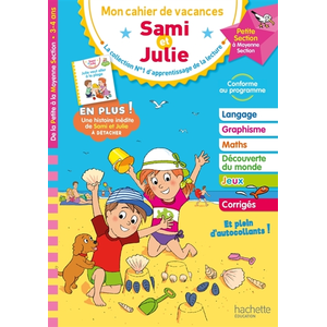 Hachette Education Sami et Julie - De la Petite à la Moyenne Section - Cahier de vacances 2024 pas cher