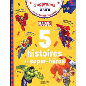 Comparateur de prix : Hachette Education Disney - 5 histoires de super-héros Marvel fin de CP début de CE1