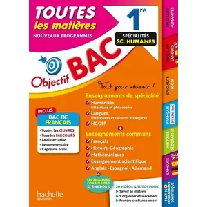 ISBN Hachette Education Objectif Bac 2024 - 1re Spécialités Sciences humaines Toutes les matières pas cher