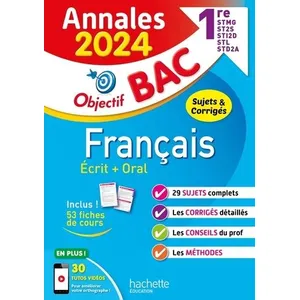 ISBN Hachette Education Français écrit + oral 1re STMG ,ST2S, STI2D, STL, STD2A pas cher