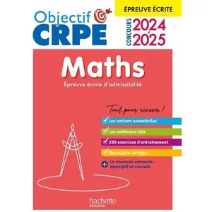 Comparateur de prix : ISBN Objectif CRPE 2024 - 2025 - Maths - épreuve écrite d'admissibilité