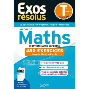 Comparateur de prix : Hachette Education Exos résolus spécialité Maths + Option Maths expertes Tle (Broché)