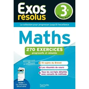 Comparateur de prix : Hachette Education Exos résolus - Maths 3e