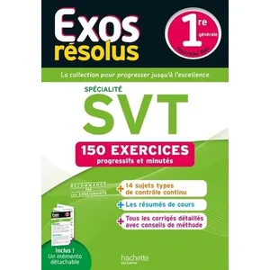 ISBN Hachette Education Exos résolus : Spécialité SVT - 1re - 150 exercices progressifs et minutés pas cher