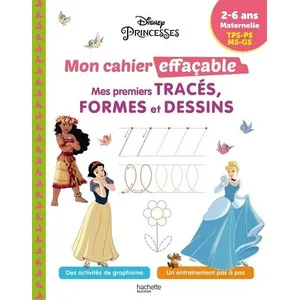 Disney - Princesses - Mon cahier effaçable - Mes premiers tracés, form... pas cher