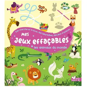 Deux Coqs D'or Mes Jeux Effaçables Les Animaux Du Monde - Avec 1 Feutre Effaçable