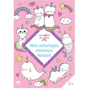 Deux Coqs D'or Mes coloriages animaux kawaii Amandine Notaert (Illustration) pas cher
