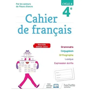 Comparateur de prix : ISBN Cahier de français cycle 4 / 4e - éd. 2019