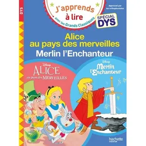 Hachette Education Alice au pays des merveilles / Merlin l'enchanteur - spécial dyslexie