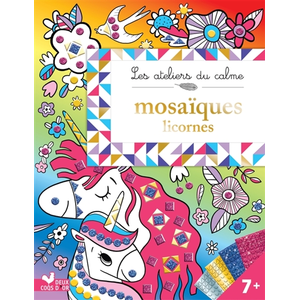 Deux Coqs D'or Mosaïques mousse - licornes - pochette avec accessoires pas cher