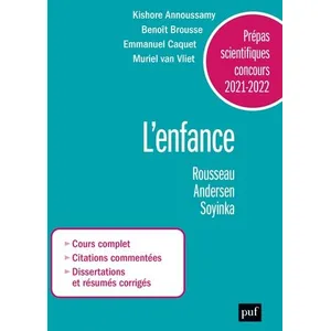 ISBN Puf Prépas scientifiques 2021-2022. Epreuve Français/Philosophie: L'enfance pas cher
