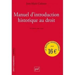 ISBN Puf Manuel d'introduction historique au droit pas cher