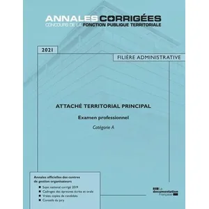 Documentation Francaise Attaché territorial principal 2021 Examen professionnel pas cher