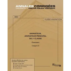 Comparateur de prix : Documentation Francaise Animateur, animateur principal de 2e classe 2021 Concours