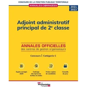 Comparateur de prix : Documentation Francaise Adjoint administratif principal de 2e classe 2021 2022