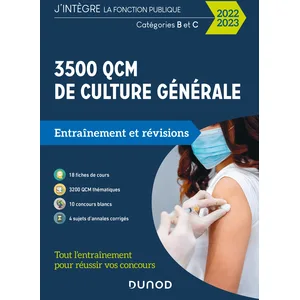 Dunod 3500 QCM de culture générale - 2022-2023 pas cher