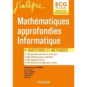 Comparateur de prix : Dunod ECG 2 - Mathématiques approfondies, Informatique: Questions et méthodes