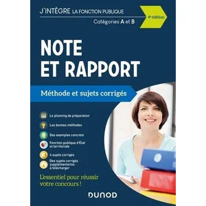 Dunod Note et Rapport - Méthode et Sujets corrigés - Catégories A et B - 2021 pas cher