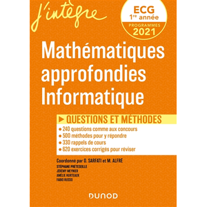 Dunod ECG 1 - Mathématiques approfondies, Informatique: Questions et méthodes pas cher