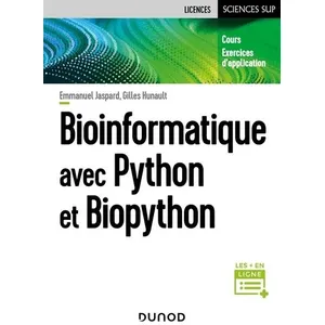 Dunod Bioinformatique avec Python et Biopython : cours, exercices d'application pas cher