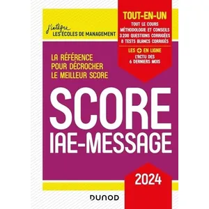 Comparateur de prix : Dunod Score IAE-Message : tout-en-un : 2024 Speller, Marie-Virginie