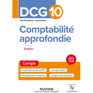 Comparateur de prix : Dunod DCG 10 - Comptabilité approfondie - Corrigés 2023-2024