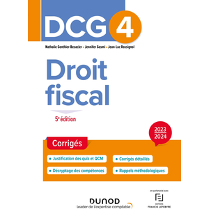 Dunod DCG 4 - Droit fiscal - Corrigés 2023-2024 broché pas cher