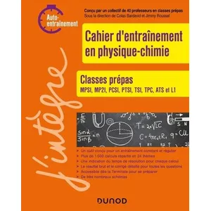 Comparateur de prix : Dunod Cahier d'entrainement en physique-chimie 1re année broché