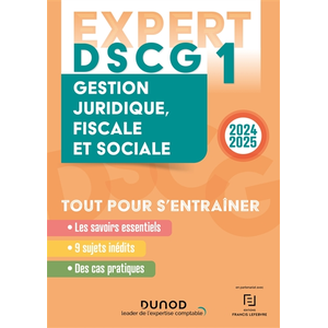 Dunod DSCG 1 - EXPERT - Gestion juridique, fiscale et sociale 2024 pas cher
