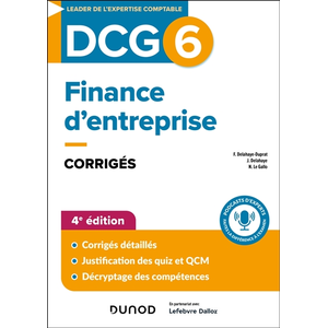 Comparateur de prix : Dunod DCG 6 : Finance d'entreprise - Corrigés (édition 2024/2025)