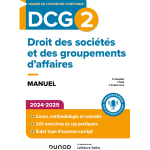 Comparateur de prix : Dunod DCG 2 Droit des sociétés et des groupements d'affaires - Manuel 2024-2025