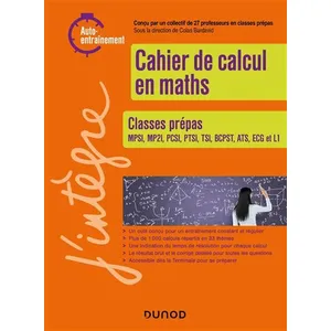 Comparateur de prix : Dunod Cahier de calcul en maths Colas Bardavid (Auteur)