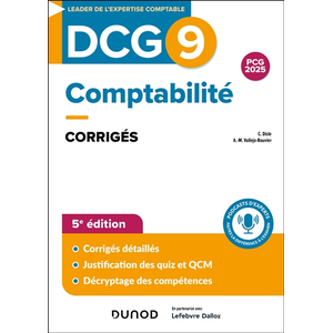 Comparateur de prix : Dunod DCG 9 - Comptabilité - Corrigés Charlotte Disle (Auteur), Anne-Marie Bouvier (Auteur)