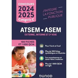 Comparateur de prix : Dunod Concours ATSEM/ASEM - 100 Fiches et 1 000 QCM - 2024-2025 (2024-2025)