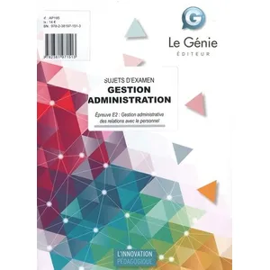 Comparateur de prix : Le Genie Editeur Sujets d'entrainement et d'examen - gestion administrative des relations avec le personnel
