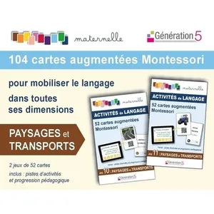 Generation 5 Eds 104 cartes augmentées Montessori Paysages et transports